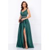 Rochie de soacra lunga Camila din tafta verde