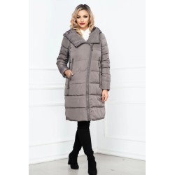 Geaca lunga fango oversize cu fermoar maxi oblic