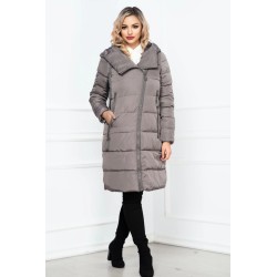 Geaca lunga fango oversize cu fermoar maxi oblic