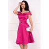 Rochie eleganta in clos Roberta fuchsia cu umeri cazuti