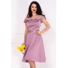 Rochie eleganta in clos Roberta rose cu umeri cazuti