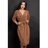 Rochie din lurex aramie petrecuta cu cordon in talie