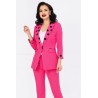 Sacou office fuchsia cu mansete si rever cu buline