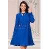 Rochie Moze albastra cu volanase si cret in talie