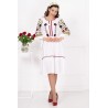 Rochie traditionala alba Ines brodata cu motive populare