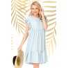 Rochie Pretty Girl de zi lejera bleu din vascoza cu volanase