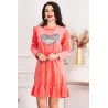 Rochie din catifea Alma roz cu inima din paiete