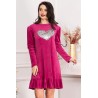Rochie dama Alma mov din catifea cu inima din paiete
