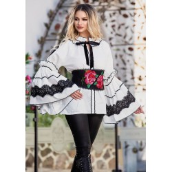 Brau Venezia cu broderie traditionala si dantela neagra