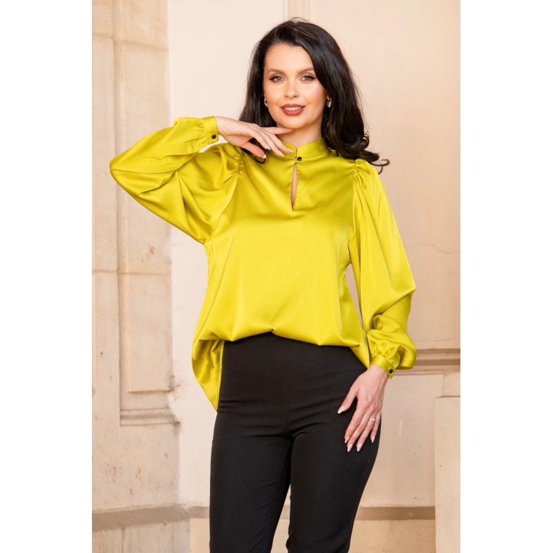 Bluza dama eleganta InPuff satinata lime
