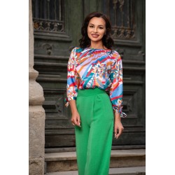 Bluza InPuff multicolora satinata