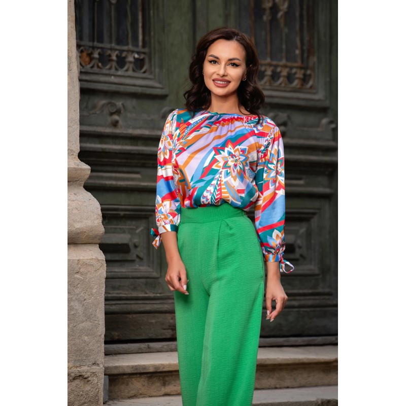 Bluza InPuff multicolora satinata