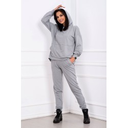 Trening din bumbac Zelia gri cu fermoare