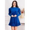 Rochie dama Cherry din catifea albastru royal cu volanas