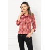 Bluza InPuff eleganta satinata cu imprimeu geometric colorat