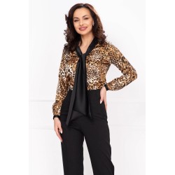 Bluza eleganta InPuff cu imprimeu leopard