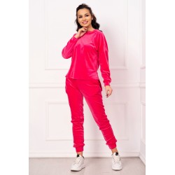 Trening asimetric din catifea Marina fucsia