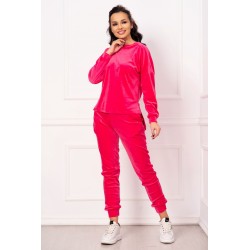 Trening asimetric din catifea Marina fucsia