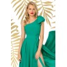 Bluza eleganta Pretty Girl verde cu volanas la umar