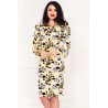 Rochie de vara conica galbena cu imprimeu floral