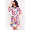 Rochie in clos Molly cu maneci evazate si imprimeu colorat by InPuff