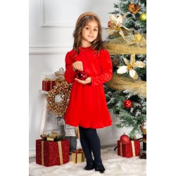 Rochie fetita din catifea Fiolla in clos cu guler