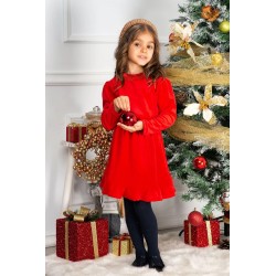 Rochie fetita din catifea Fiolla in clos cu guler