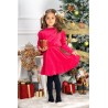 Rochie fetita din catifea fucsia Fiolla in clos cu guler