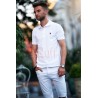 Tricou barbatesc Polo alb