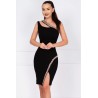 Rochie de ocazie neagra Florence decorata cu pietre sclipitoare