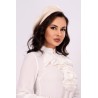 Bereta Paris ecru din tricot cu pietre decorative
