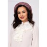 Bereta din tricot lila Pretty Liar cu flori brodate si strassuri