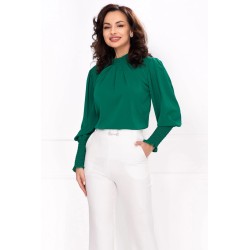 Bluza eleganta verde cu mansete elastice