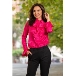 Bluza InPuff ciclame din jakard satinata cu jabou