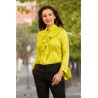 Bluza InPuff lime din jakard satinata cu jabou