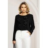Bluza dama eleganta neagra cu flori 3D aplicate