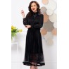 Bluza dama eleganta din voal negru cu guler din organza