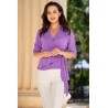 Bluza dama lila din voal petrecuta