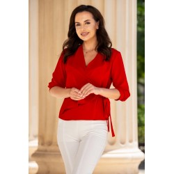 Bluza dama rosie din voal petrecuta