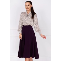 Bluza dama eleganta alba cu buline si guler tip esarfa