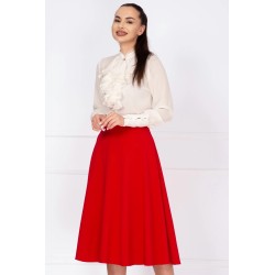 Bluza dama eleganta Effect din voal ivoire cu jabou