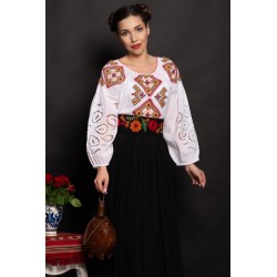 Brau dama traditional Mioara cu flori brodate