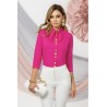 Camasa office fucsia cambrata cu nasturi aurii
