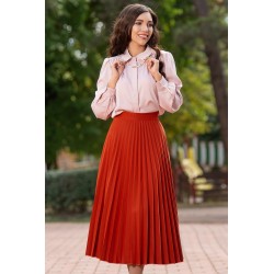 Camasa dama office rose cu colier auriu din perle