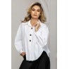 Camasa dama office alba oversize cu nasturi aurii