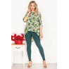Compleu casual Linda cu imprimeu jungle si bluza asimetrica By InPuff