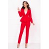 Compleu elegant InPuff din doua piese rosu cu peplum