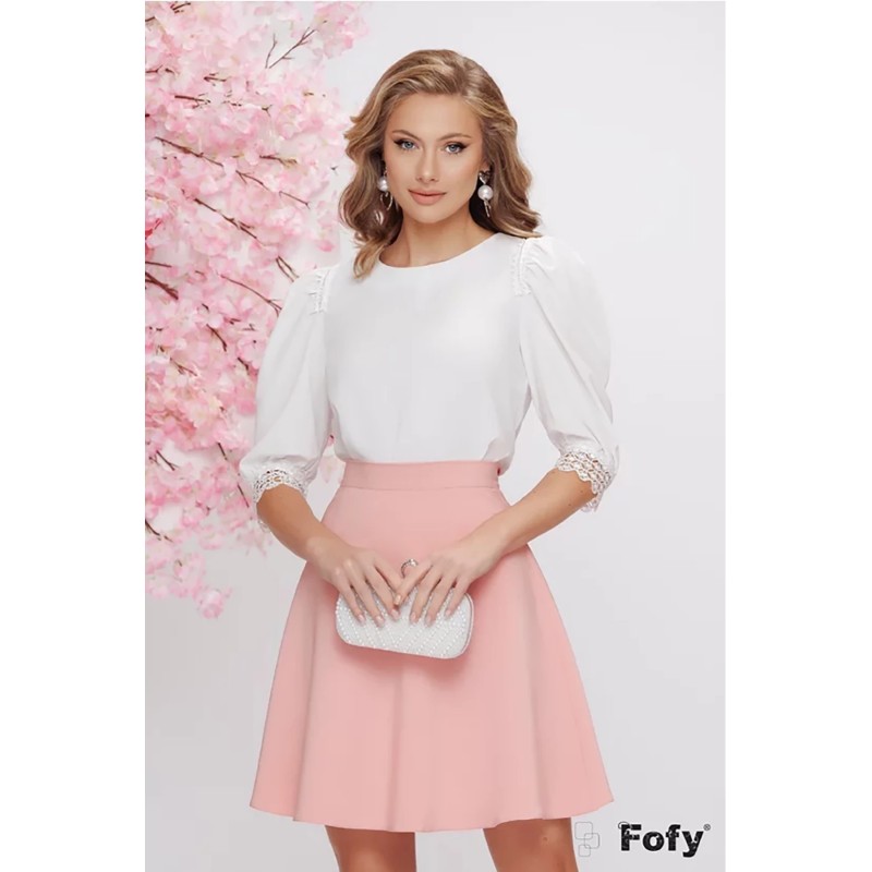 Fusta office roz in clos cu buzunare