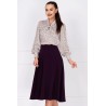 Fusta midi mov in clos cu buzunare laterale