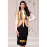 Fusta neagra conica cu insertie galben mustar si auriu